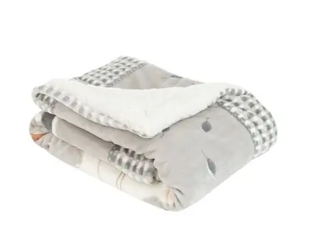 KikkaBoo-ს ახალშობილის პლედი Super soft baby blanket with sherpa 80/110 Polar Fisher Grey, 2 image