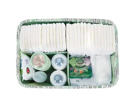 KikkaBoo Diaper Organizer Leaves Mint საბავშვო აქსესუარების ორგანაიზერი, 2 image