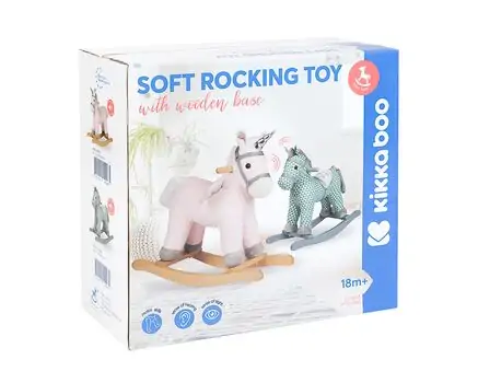 KikkaBoo Rocking toy with sound Green Horse ფუმფულა სარწეველა მუსიკალური ცხენი, 2 image