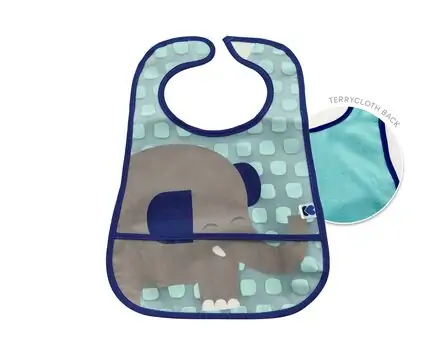 KikkaBoo EVA terry bib with crumb catcher set 3pcs. Lion-Rhino-Elephant საბავშვო წინსაფარი, 4 image