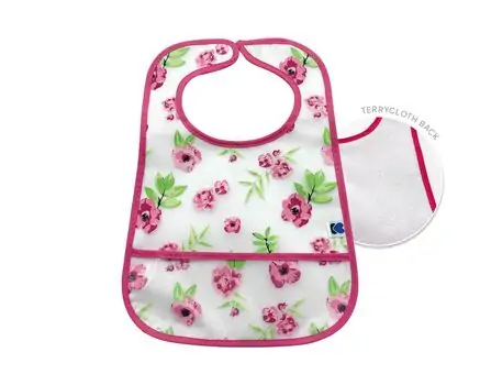 KikkaBoo EVA terry bib with crumb catcher set 3pcs. Fox-Flowers-Deer საბავშვო წინსაფარი, 3 image