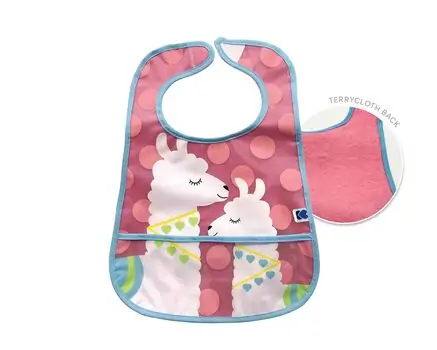 KikkaBoo EVA terry bib with crumb catcher set 3pcs. Lama-Cactus-Goat საბავშვო წინსაფარი, 2 image