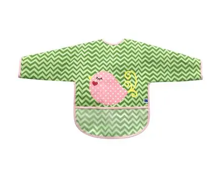 KikkaBoo-ს საბავშვო წინსაფარი Long sleeve bib with crumb catcher Bird