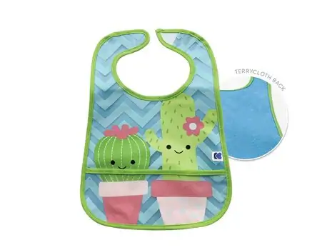 KikkaBoo EVA terry bib with crumb catcher set 3pcs. Lama-Cactus-Goat საბავშვო წინსაფარი, 3 image