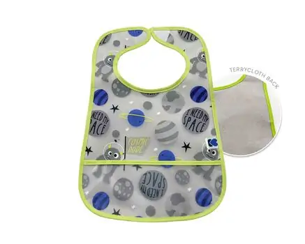 KikkaBoo EVA terry bib with crumb catcher set 3pcs. Alien-Cosmos-Rocket საბავშვო წინსაფარი, 3 image