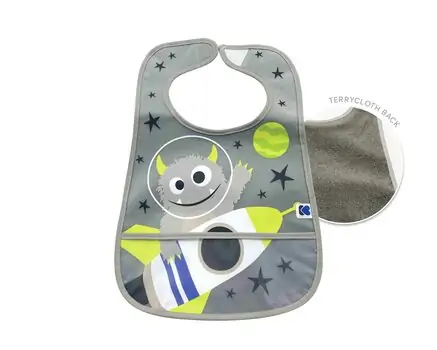 KikkaBoo EVA terry bib with crumb catcher set 3pcs. Alien-Cosmos-Rocket საბავშვო წინსაფარი, 4 image
