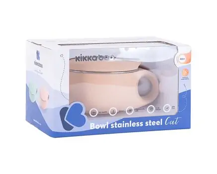 KikkaBoo Bowl stainless steel 200ml Cat Pink საბავშვო ჭურჭელი, 5 image