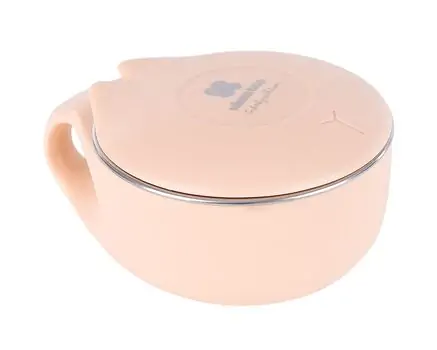 KikkaBoo Bowl stainless steel 200ml Cat Pink საბავშვო ჭურჭელი