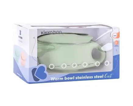 KikkaBoo Bowl stainless steel 200ml Cat Mint საბავშვო ჭურჭელი, 6 image