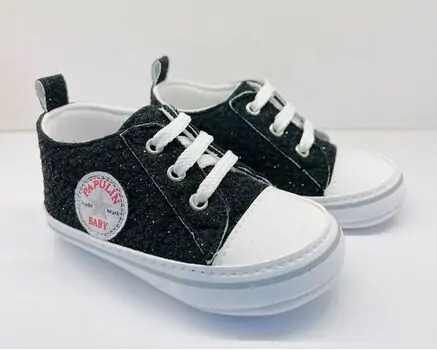 Papulin Baby Shoes 0-12 Months 4280 ჩვილის ფეხსაცმელი BLACK