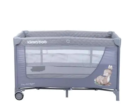 KikkaBoo Day & Night Gray Deer 2 levels საწოლ-მანეჟი, 4 image
