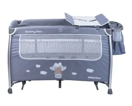KikkaBoo Dreamy Bear Grey საწოლ-მანეჟი, 8 image
