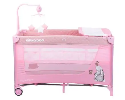 KikkaBoo Day & Night Pink Rabbit 2 levels საწოლ-მანეჟი, 3 image