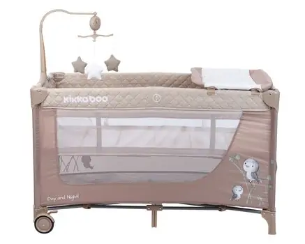 KikkaBoo Day & Night Beige Bird 2 levels საწოლ-მანეჟი, 2 image