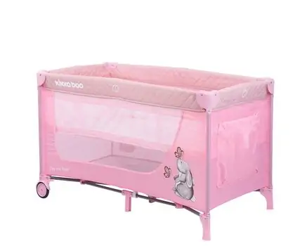 KikkaBoo Day & Night Pink Rabbit 2 levels საწოლ-მანეჟი, 5 image