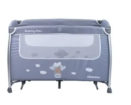 KikkaBoo Dreamy Bear Grey საწოლ-მანეჟი, 7 image