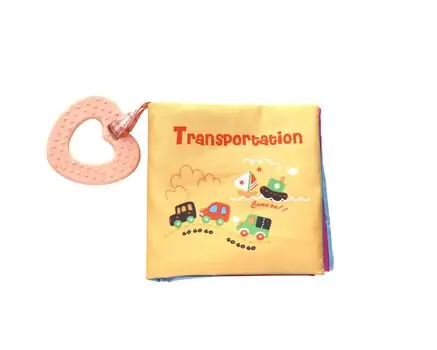 Educational cloth book with teether Transportations KikkaBoo-ს ახალშობილის სათამაშო წიგნი
