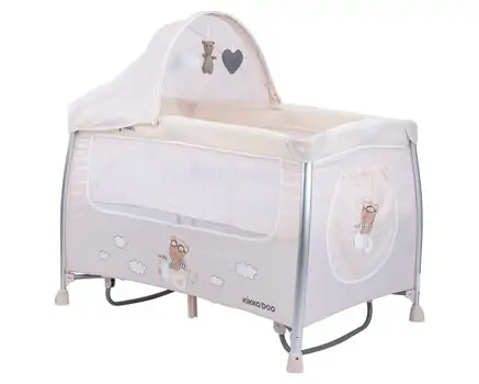 KikkaBoo Dreamy Bear Beige საწოლ-მანეჟი, 2 image