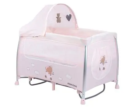 KikkaBoo Dreamy Bear Pink საწოლ-მანეჟი, 5 image