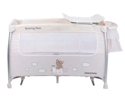 KikkaBoo Dreamy Bear Beige საწოლ-მანეჟი, 8 image