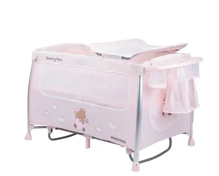 KikkaBoo Dreamy Bear Pink საწოლ-მანეჟი, 6 image