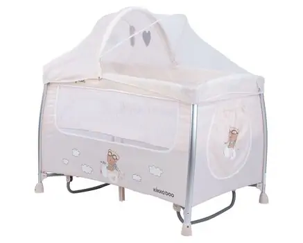 KikkaBoo Dreamy Bear Beige საწოლ-მანეჟი