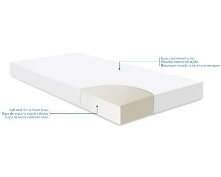 KikkaBoo-ს ბამბის მატრასი Mattress Fantasia Plus 60x120x6cm Clouds Grey, 2 image