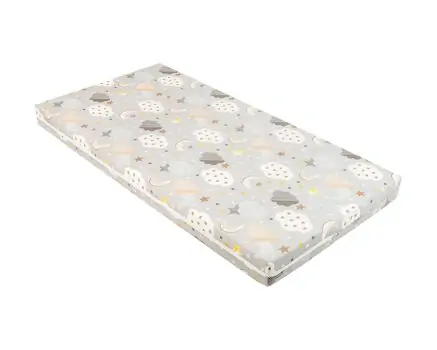 KikkaBoo-ს ბამბის მატრასი Mattress Fantasia Plus 60x120x6cm Clouds Grey