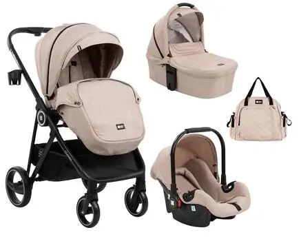 KikkaBoo Gianni Beige 4in1 საბავშვო ეტლის კომპლექტი