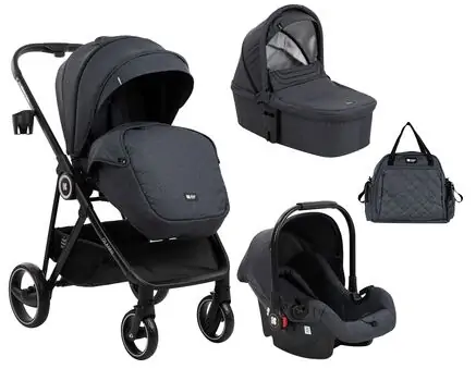 KikkaBoo Gianni Navy 4in1 საბავშვო ეტლის კომპლექტი