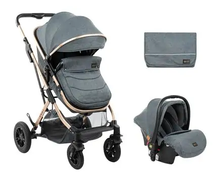 KikkaBoo Kaia Dark Grey 3in1 საბავშვო ეტლის კომპლექტი