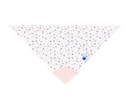 KikkaBoo Bandana bib with teether Savanna Pattern Pink	 საბავშვო წინსაფარი