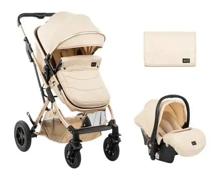 KikkaBoo Kaia Beige 3in1 საბავშვო ეტლის კომპლექტი