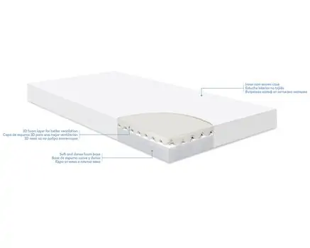 KikkaBoo Mattress NightDream Bamboo 60x120x10cm მატრასი, 2 image