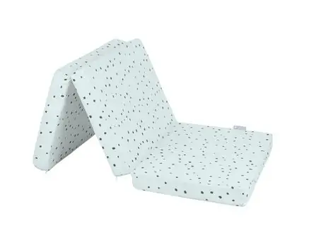 KikkaBoo Foldable mattress 60х120х5cm Bear with me Mint დასაკეცი მატრასი ბამბის ზედაპირით