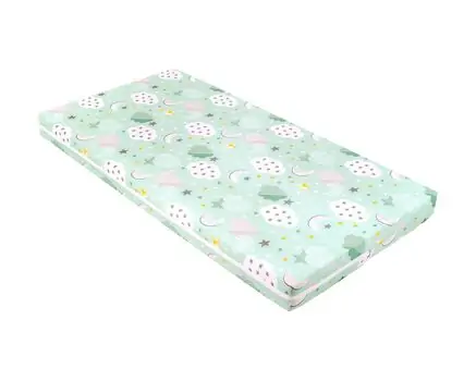 KikkaBoo Mattress Fantasia Plus 60x120x6cm Clouds Mint ბამბის მატრასი