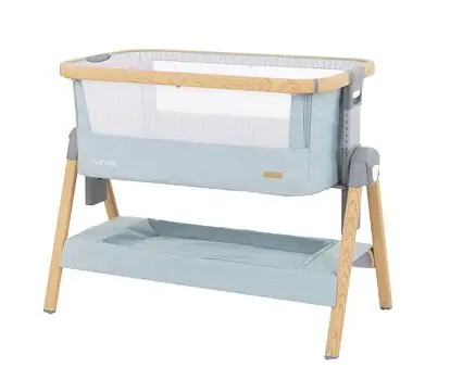 KikkaBoo Nanna Mint Wood ახალშობილის საწოლი