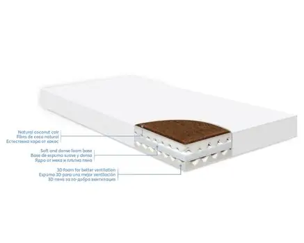 KikkaBoo Mattress CocoCraft Helicopter Pink 60x120x15cm  მატრასი ქოქოსის ბოჭკოთი, 4 image