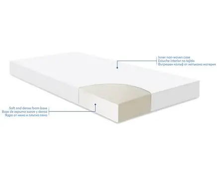 KikkaBoo Mattress Fantasia Plus 60x120x8cm Clouds Grey ბამბის მატრასი, 4 image