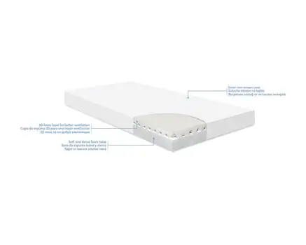 KikkaBoo Mattress DayDream Lux 60x120x10cm Helicopter Beige ბამბის მატრასი, 3 image