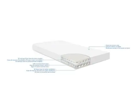 KikkaBoo Mattress Air Sense Aloe 60х120х14cm მატრასი ბამბის ზედაპირით			, 3 image