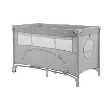 Kikkaboo Baby cot 2 levels Nighty Night Grey - საბავშვო ორ დონიანი საწოლ-მანეჟი, 7 image