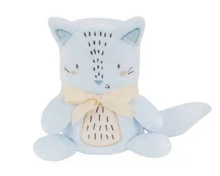 KikkaBoo 3D embroidery gift blanket Little Fox ახალშობილის პლედი