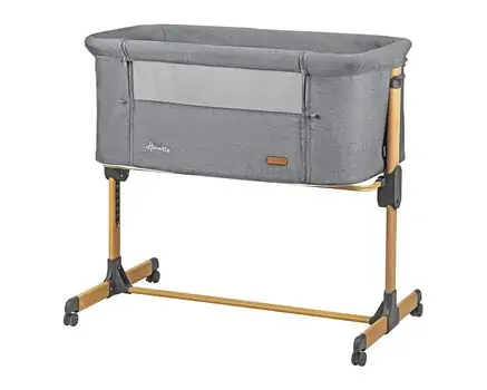 KikkaBoo Amaris Light Grey ახალშობილის საწოლი