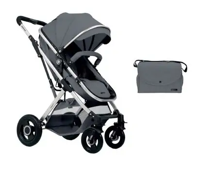 KikkaBoo Scarlett 2in1 Dark Grey საბავშვო ტრანსფორმერი ეტლი