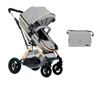 KikkaBoo Scarlett 2in1 Light Grey საბავშვო ტრანსფორმერი ეტლი