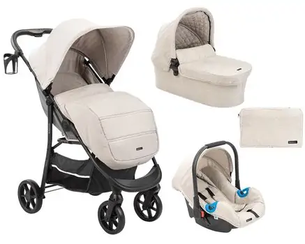 KikkaBoo Selina Beige 4in1 2024  საბავშვო ეტლის კომპლექტი