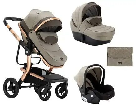 KikkaBoo Irene Beige 4in1 საბავშვო ეტლის კომპლექტი