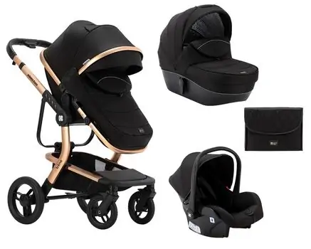 KikkaBoo Irene Black 4in1 საბავშვო ეტლის კომპლექტი