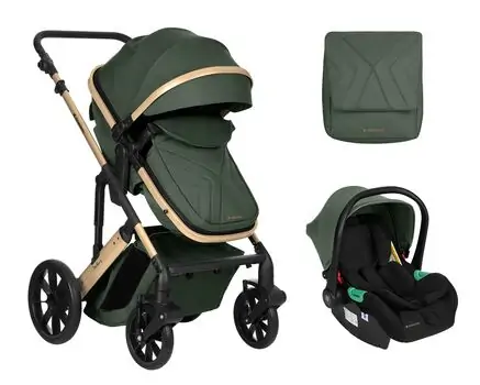 KikkaBoo Darling 3 In 1 Army Green 2024 With I-Size Car Seat საბავშვო ეტლის კომპლექტი